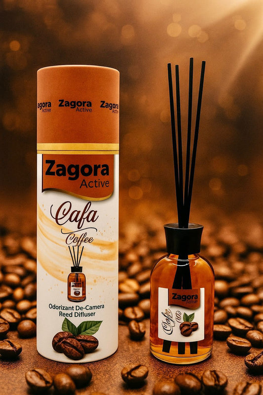 Zagora Active Cafea Reed Diffuser – Odorizant de Cameră cu Bețișoare – Silindir – 100ml