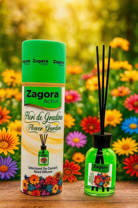 Zagora Active Flori de Grădină Reed Diffuser – Odorizant de Cameră cu Bețișoare – Silindir – 100ml