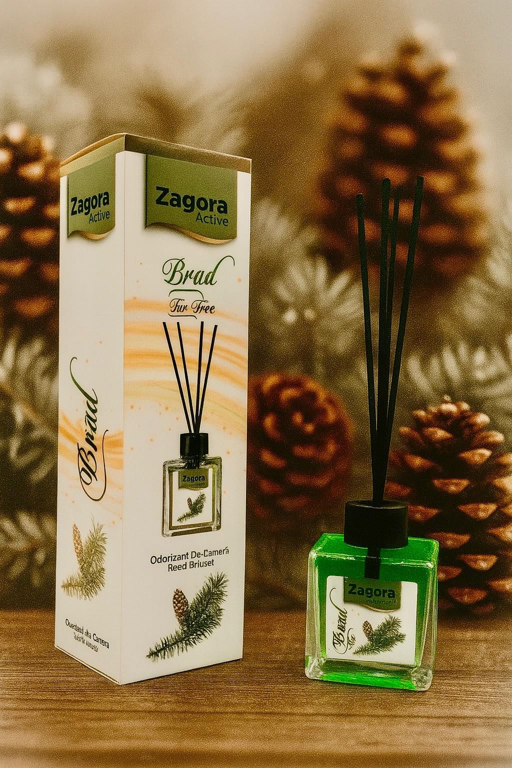 Zagora Active – Odorizant de Cameră Brad (Pine Tree) – Reed Diffuser
